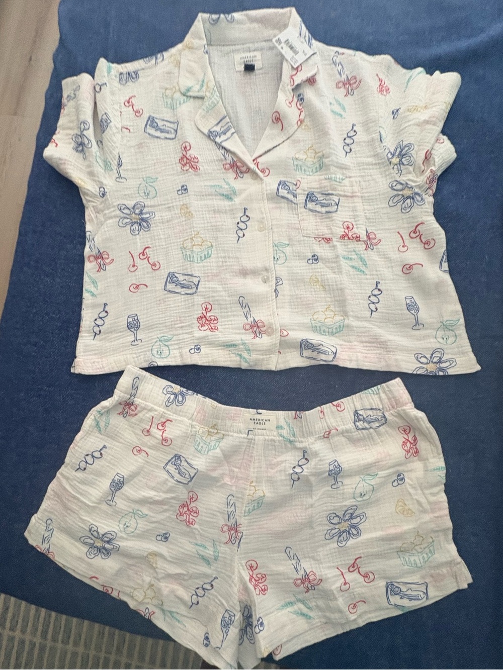 AE Cotton Gauze Short-Sleeve PJ Set